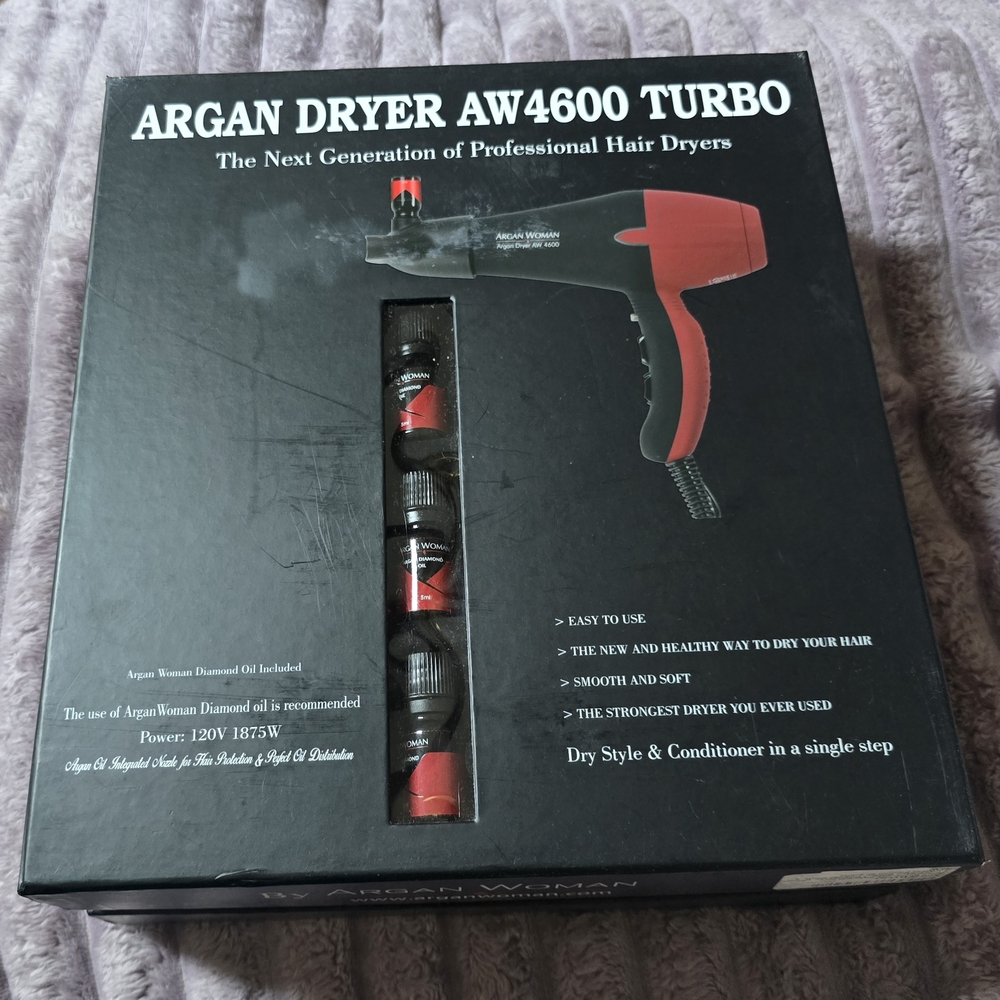 ARGAN DRYER AW4600 Turbo Hair Dryer - Black and Red
